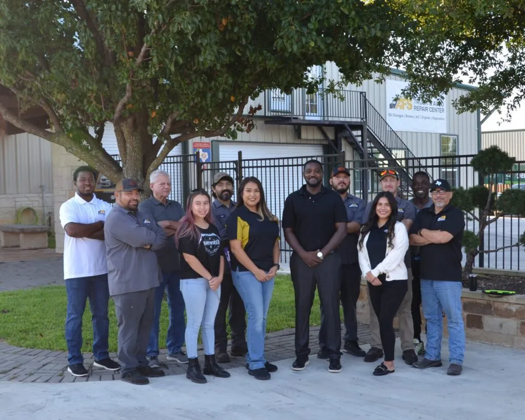 Certified mechanic performing brake repair in Pflugerville shop